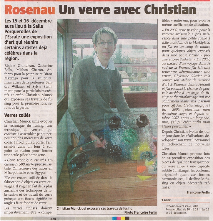 Article d'annonce paru dans l'Alsace